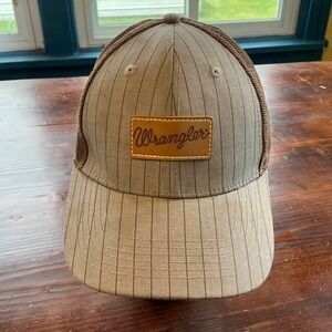 Wrangler Trucker Hat Pinstripe Patch Logo‎ Adjustable Snapback Cap
